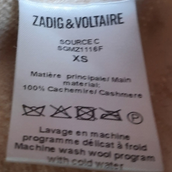 Zadig & Voltaire Cream & Red String Cashmere Sweater XS - Picture 7 of 8